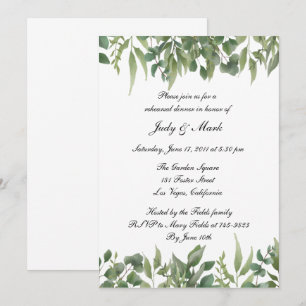 Green Leaves Greenery Foliage Rehearsal Dinner Invitation