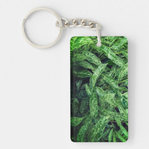 Green leaves key ring