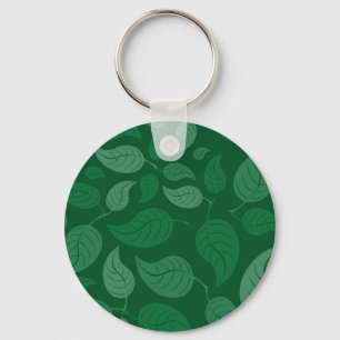 Green leaves key ring
