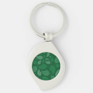 Green leaves key ring