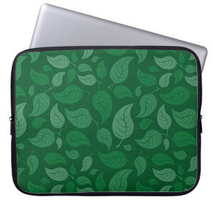 Green leaves laptop sleeve