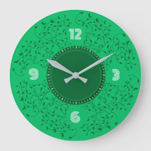 Green leaves large clock