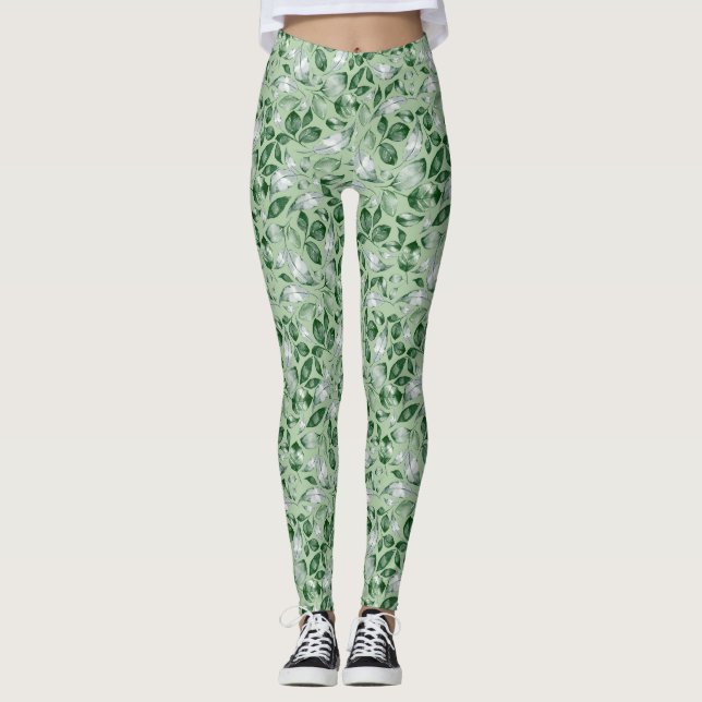 Green leaves leggings (Front)