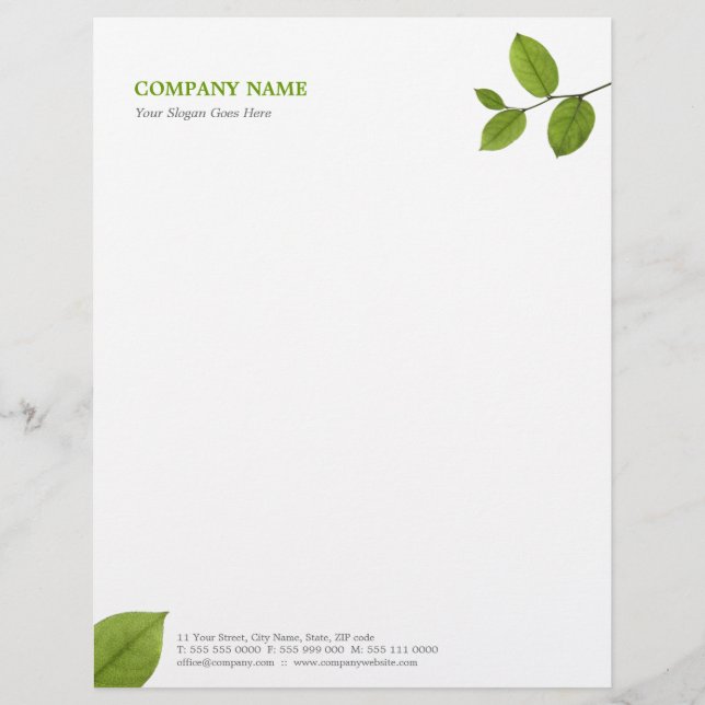 Green Leaves letterhead (Front)