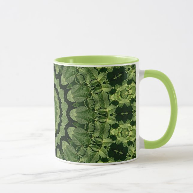 Green Leaves Mandala Mug (Right)