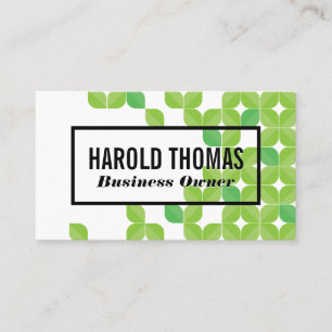 Green Leaves Natural Pattern Business Card