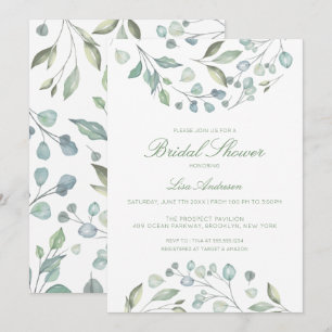 Green Leaves, Nature Bridal Shower Invitation