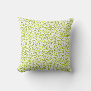 Green Leaves Nature Print, Plant Leaf Pattern Cushion