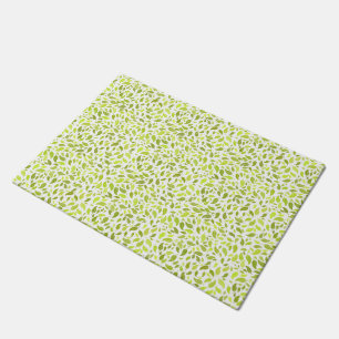 Green Leaves Nature Print, Plant Leaf Pattern Doormat