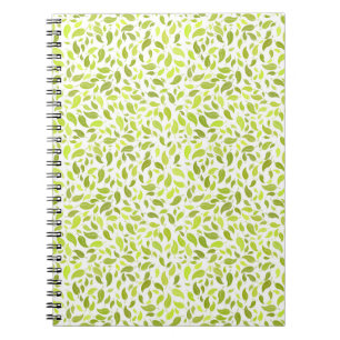Green Leaves Nature Print, Plant Leaf Pattern Notebook
