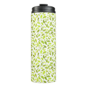 Green Leaves Nature Print, Plant Leaf Pattern Thermal Tumbler