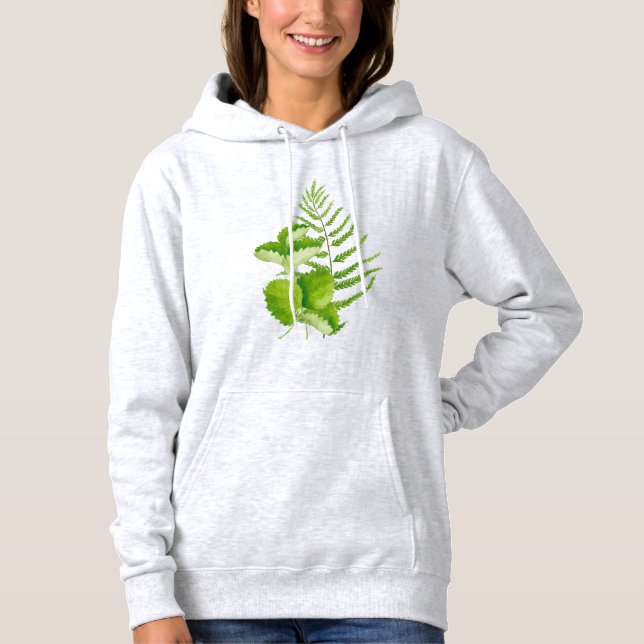 Green Leaves on a Hoodie (Front)