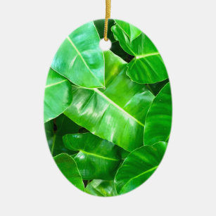 Green leaves Palm Leaf tropical foliage jungle  Ceramic Tree Decoration