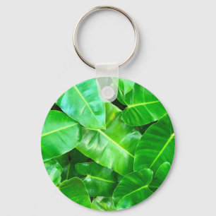 Green leaves Palm Leaf tropical foliage jungle  Key Ring