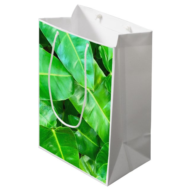Green leaves Palm Leaf tropical foliage jungle  Medium Gift Bag (Front Angled)