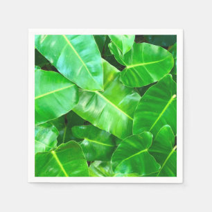 Green leaves Palm Leaf tropical foliage jungle Napkin