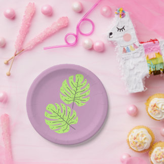 Green Leaves Paper Plates