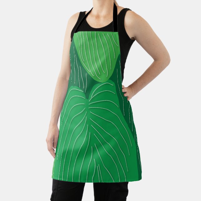 Green Leaves Pattern  Apron (Insitu)