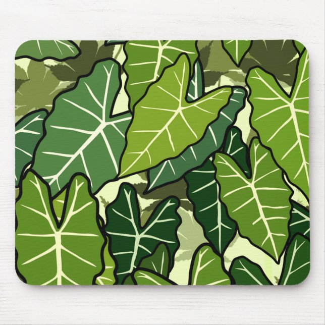  Green Leaves Pattern  Mouse Mat (Front)