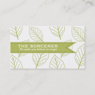 Green Leaves Pattern Professional Business Card