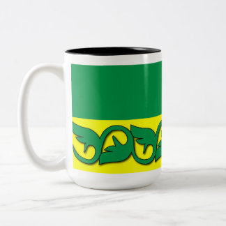 Green leaves patterns Two-Tone Coffee Mug