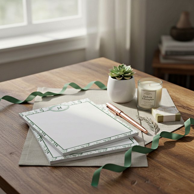 Green leaves  personalised   notepad (Creator Uploaded)