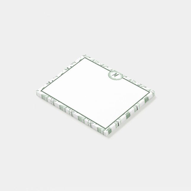 Green leaves  personalised    post-it notes (Angled)
