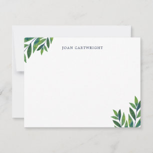 Green Leaves Personalised Stationery Card