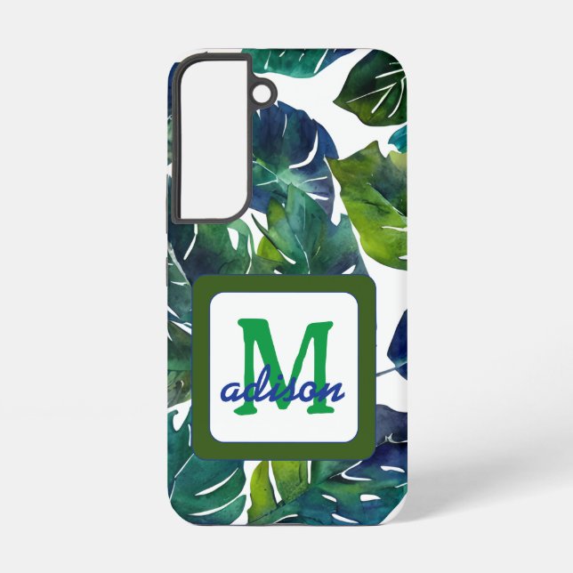 Green Leaves Philodendron Foliage Botanical Samsung Galaxy S22 Case (Back)
