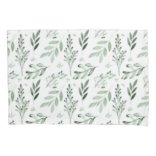 Green leaves pillowcase