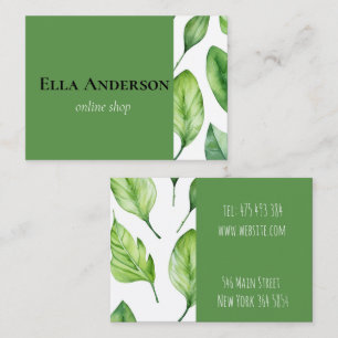green leaves plant  business card