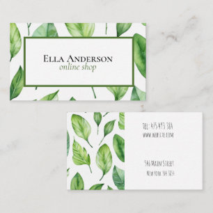 green leaves plant business card