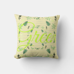 Green Leaves Plants Nature Throw Pillow Cushion