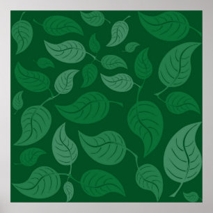 Green leaves poster