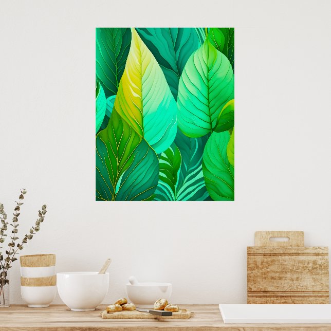 Green Leaves  Poster (Kitchen)