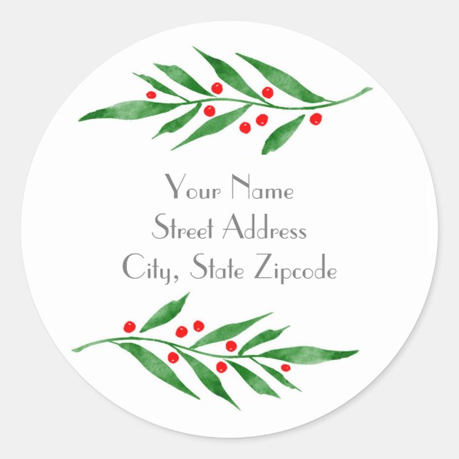 'Green Leaves Red Berries' Labels (Front)