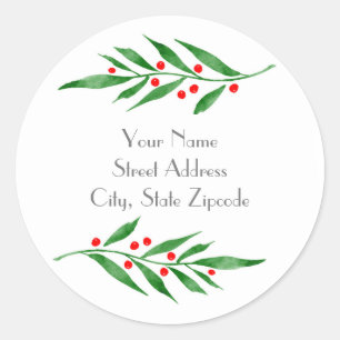 'Green Leaves Red Berries' Labels