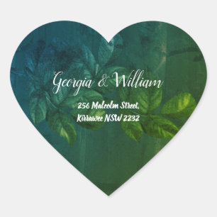 Green Leaves Rustic Vintage Address Stickers