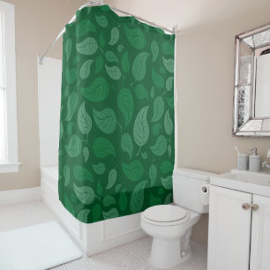 Green leaves shower curtain