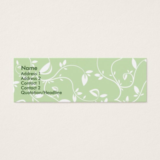 Green Leaves - Skinny Mini Business Card
