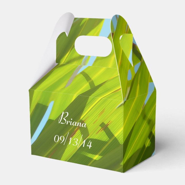 Green Leaves, Sunlight and Blue Sky Favour Box (Front Side)