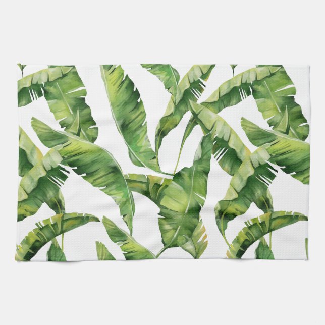 Green leaves  tea towel (Horizontal)