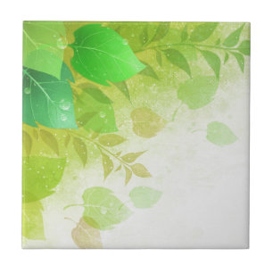 green leaves tile