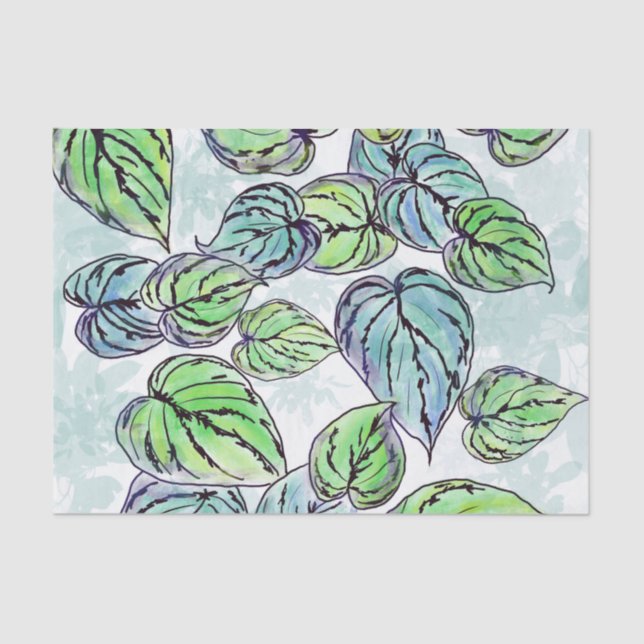 Green Leaves Tissue Paper (Front)