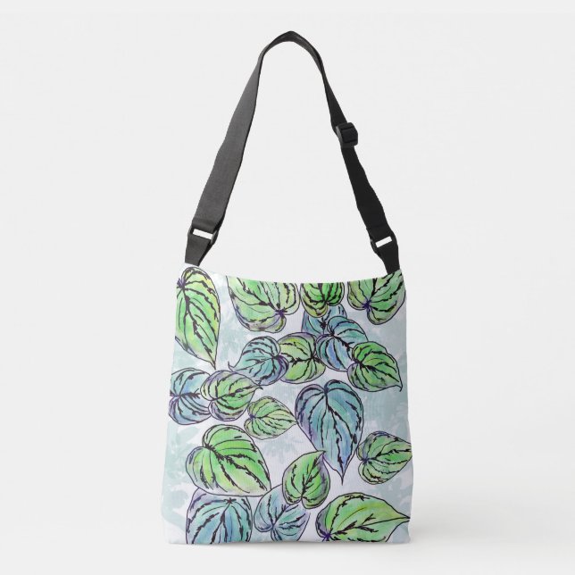 Green Leaves Tote/Crossbody Crossbody Bag (Front)