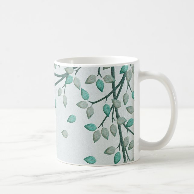 Green Leaves Tree Artwork Coffee Mug Cup (Right)