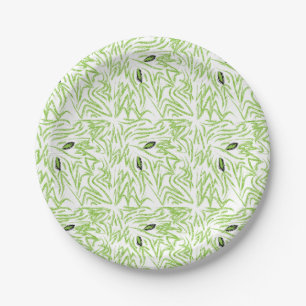 Green Leaves Tropical Greenery Paper Plate