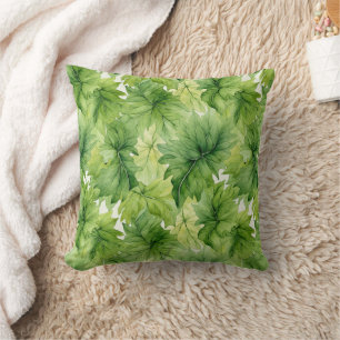 Green Leaves Unique Elegant Modern Greenery Cushion