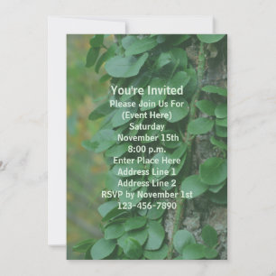Green Leaves Vine On Tree Nature Party Invitation