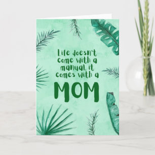 Green Leaves Watercolour Mother's Day Card